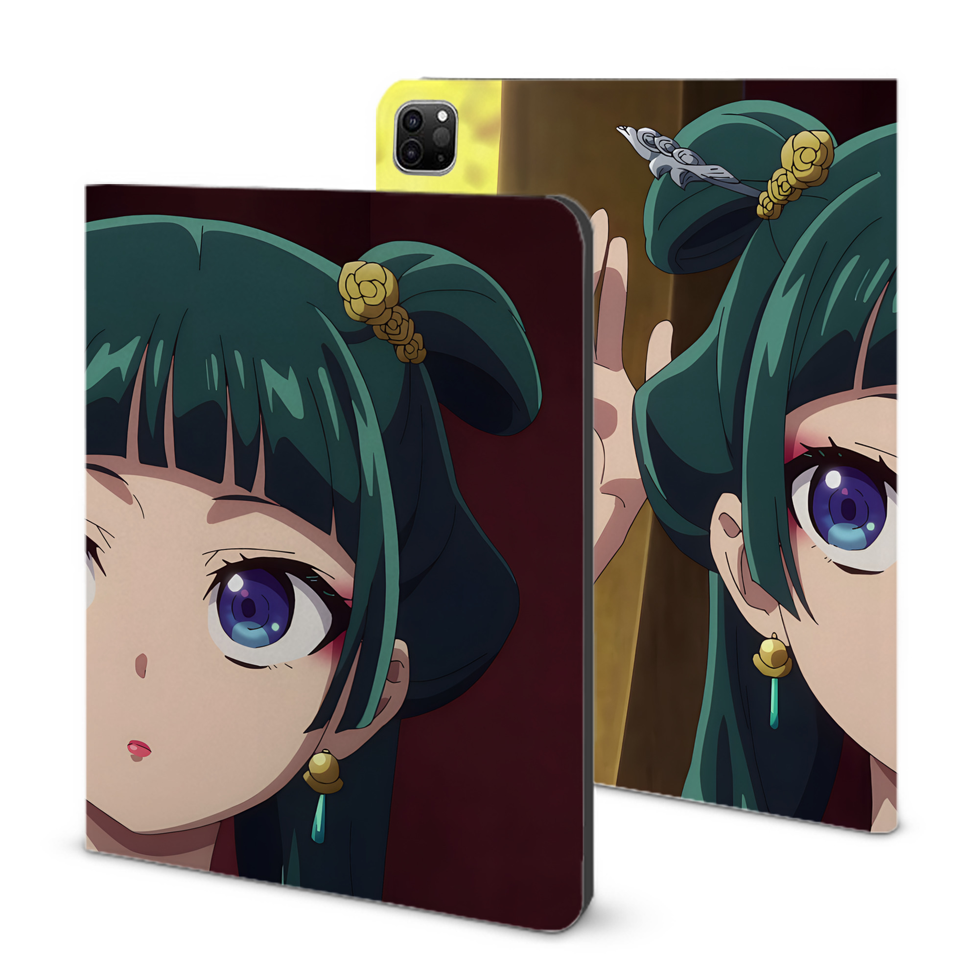 （画像用） 薬屋のひとりごと The Apothecary Diaries IPad ケース ブック型 PUレザー TPU 耐衝撃 軽量 薄型 ペン収納なし 全面保護 IPad 各モデル対応